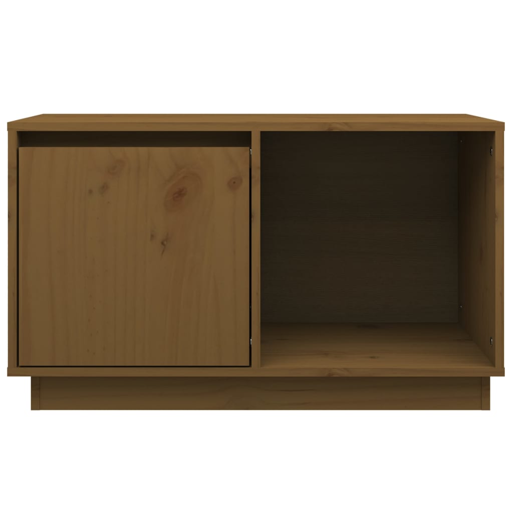 Tv-Meubel 74X35X44 Cm Massief Grenenhout Honingbruin