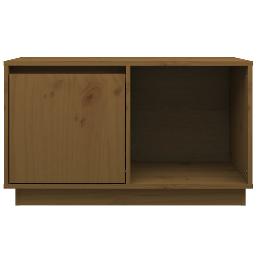 Tv-Meubel 74X35X44 Cm Massief Grenenhout Honingbruin