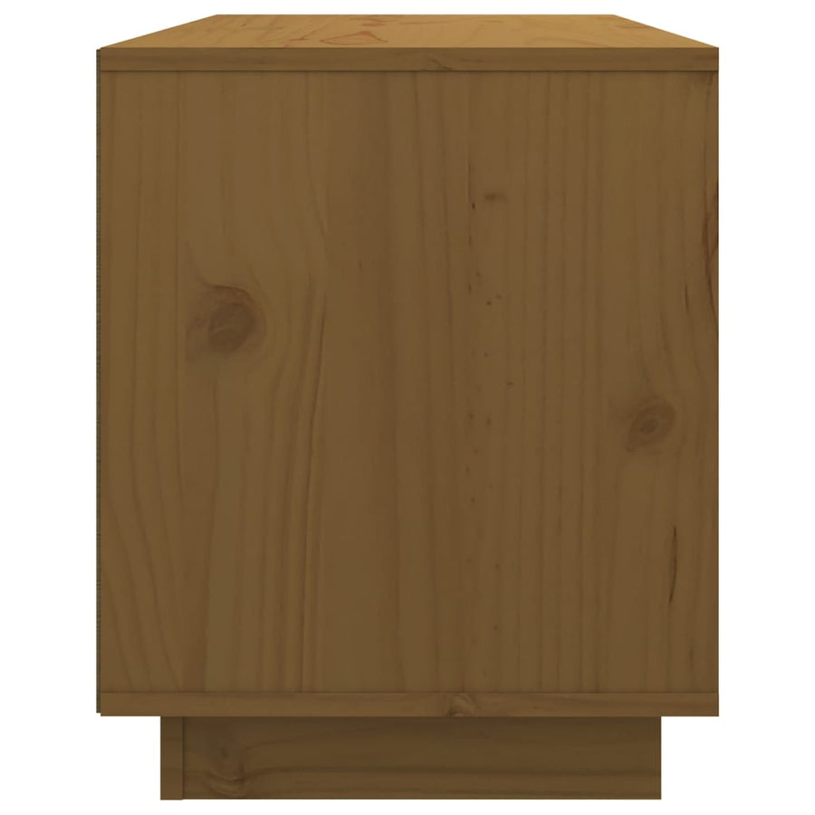 Tv-Meubel 74X35X44 Cm Massief Grenenhout Honingbruin