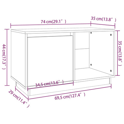 Tv-Meubel 74X35X44 Cm Massief Grenenhout Honingbruin