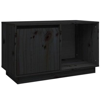 Tv-Meubel 74X35X44 Cm Massief Grenenhout Zwart
