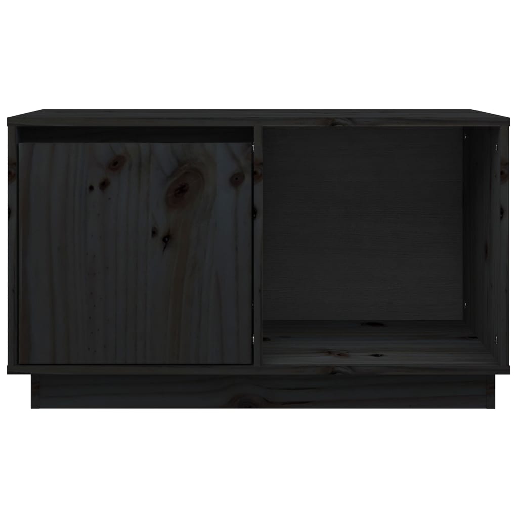 Tv-Meubel 74X35X44 Cm Massief Grenenhout Zwart