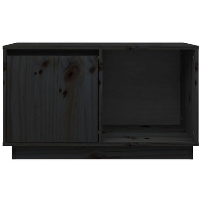 Tv-Meubel 74X35X44 Cm Massief Grenenhout Zwart