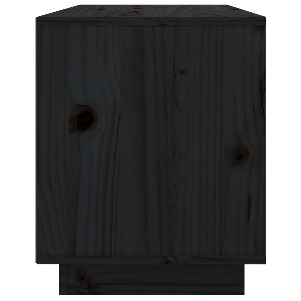 Tv-Meubel 74X35X44 Cm Massief Grenenhout Zwart