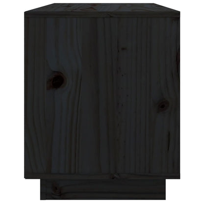 Tv-Meubel 74X35X44 Cm Massief Grenenhout Zwart