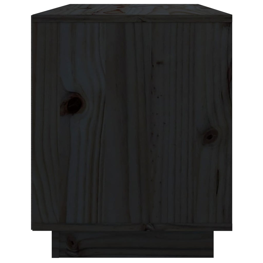 Tv-Meubel 74X35X44 Cm Massief Grenenhout Zwart