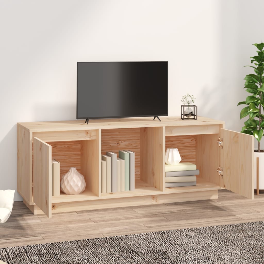 Tv-Meubel 0,5X35X44 Cm Massief Grenenhout Naturel