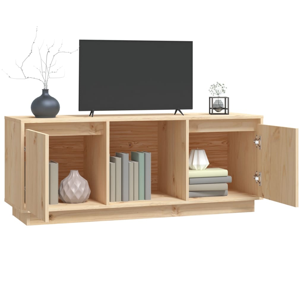 Tv-Meubel 0,5X35X44 Cm Massief Grenenhout Naturel