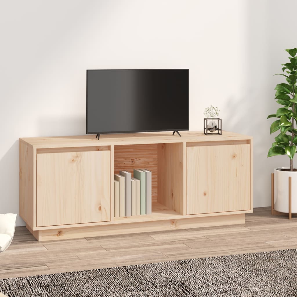 Tv-Meubel 0,5X35X44 Cm Massief Grenenhout Naturel