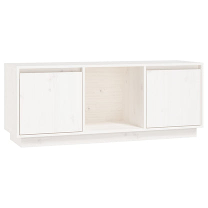 Tv-Meubel 0,5X35X44 Cm Massief Grenenhout Wit