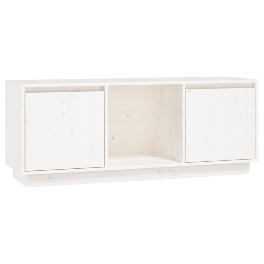 Tv-Meubel 0,5X35X44 Cm Massief Grenenhout Wit