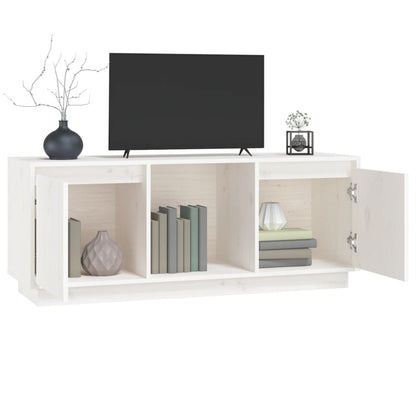 Tv-Meubel 0,5X35X44 Cm Massief Grenenhout Wit