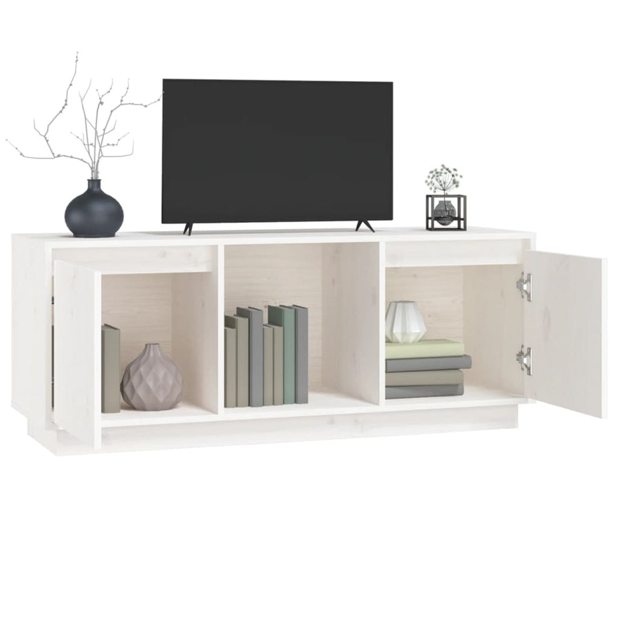 Tv-Meubel 0,5X35X44 Cm Massief Grenenhout Wit