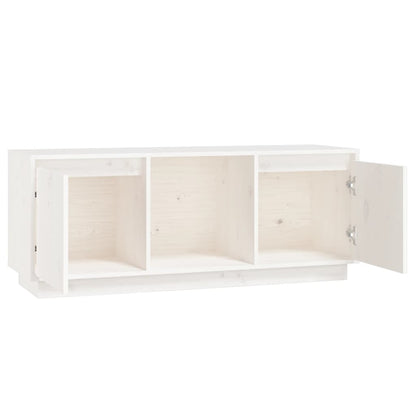 Tv-Meubel 0,5X35X44 Cm Massief Grenenhout Wit