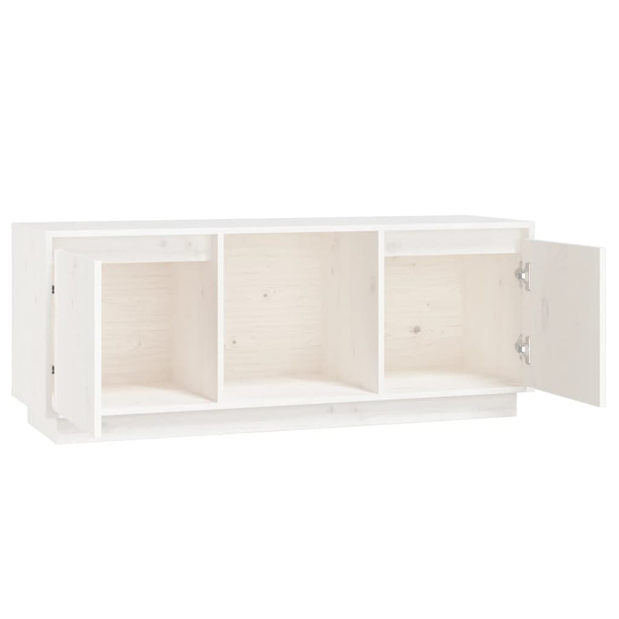 Tv-Meubel 0,5X35X44 Cm Massief Grenenhout Wit