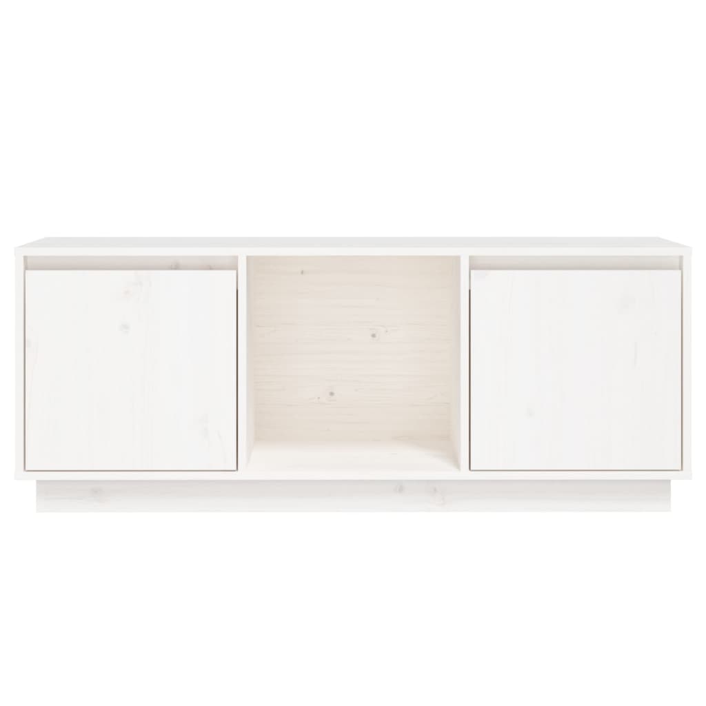 Tv-Meubel 0,5X35X44 Cm Massief Grenenhout Wit