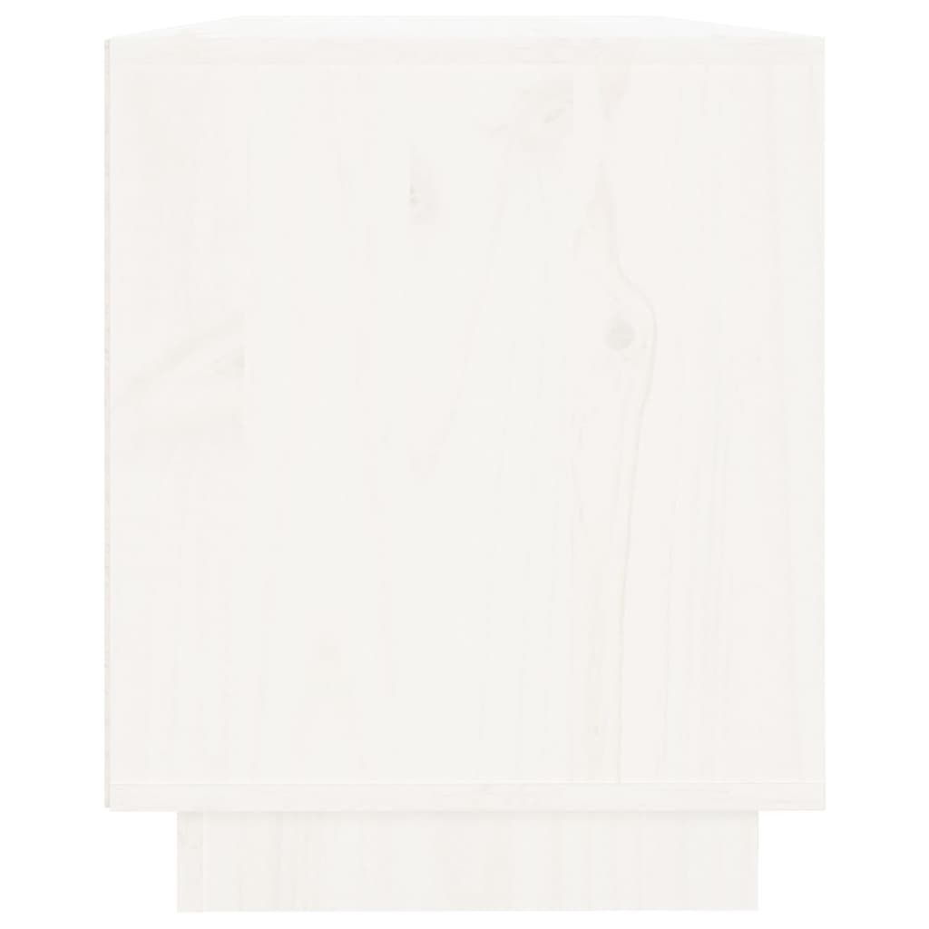 Tv-Meubel 0,5X35X44 Cm Massief Grenenhout Wit