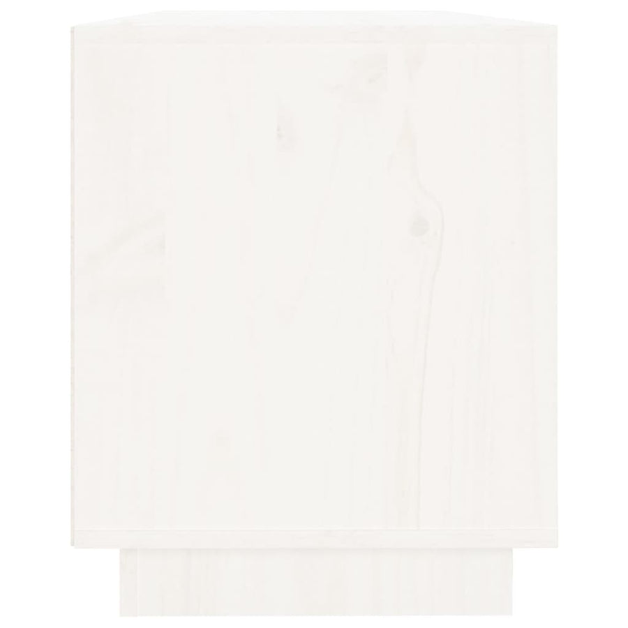Tv-Meubel 0,5X35X44 Cm Massief Grenenhout Wit