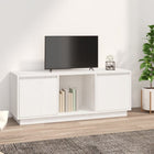 TV cabinet 110.5x35x44 cm solid pine wood white