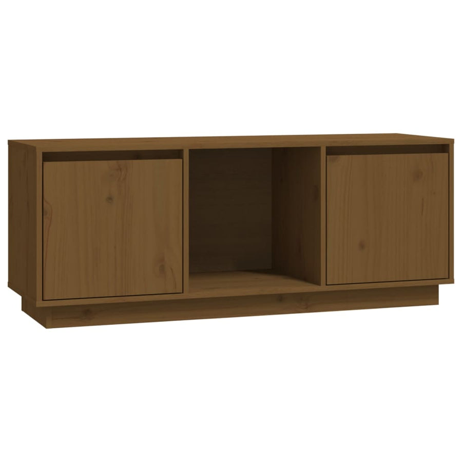 Tv-Meubel 0,5X35X44 Cm Massief Grenenhout Honingbruin