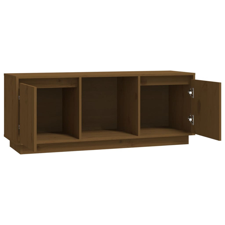 Tv-Meubel 0,5X35X44 Cm Massief Grenenhout Honingbruin