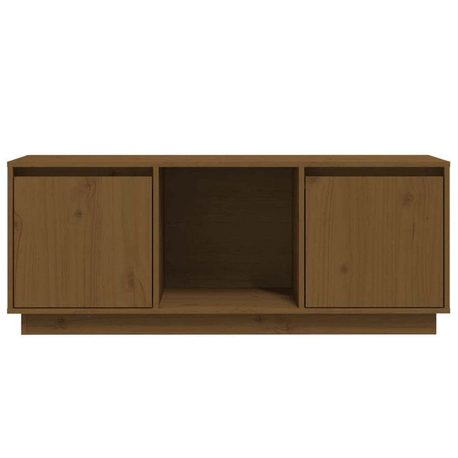 Tv-Meubel 0,5X35X44 Cm Massief Grenenhout Honingbruin