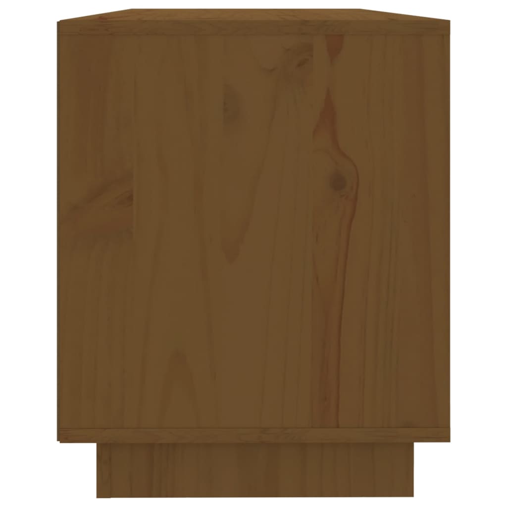 Tv-Meubel 0,5X35X44 Cm Massief Grenenhout Honingbruin