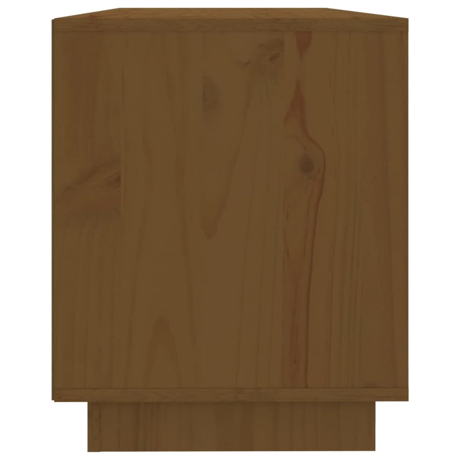 Tv-Meubel 0,5X35X44 Cm Massief Grenenhout Honingbruin