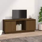 TV cabinet 110.5x35x44 cm solid pine honey brown