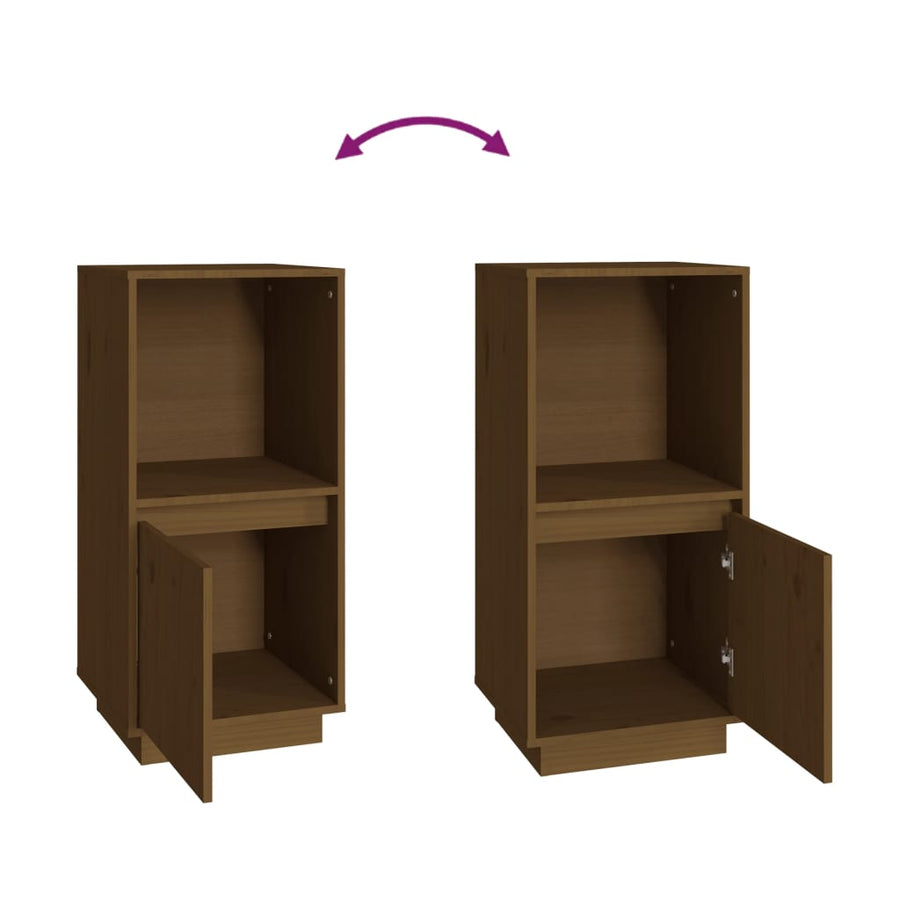 Dressoir 38X35X80 Cm Massief Grenenhout Honingbruin