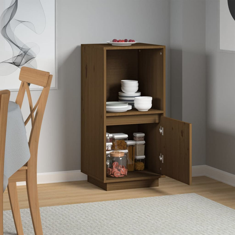 Dressoir 38X35X80 Cm Massief Grenenhout Honingbruin