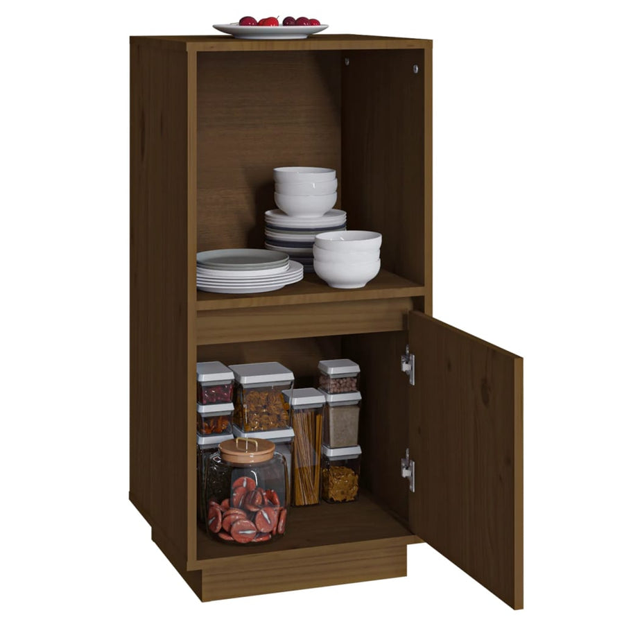 Dressoir 38X35X80 Cm Massief Grenenhout Honingbruin