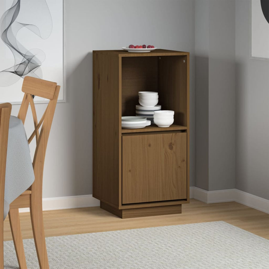 Dressoir 38X35X80 Cm Massief Grenenhout Honingbruin