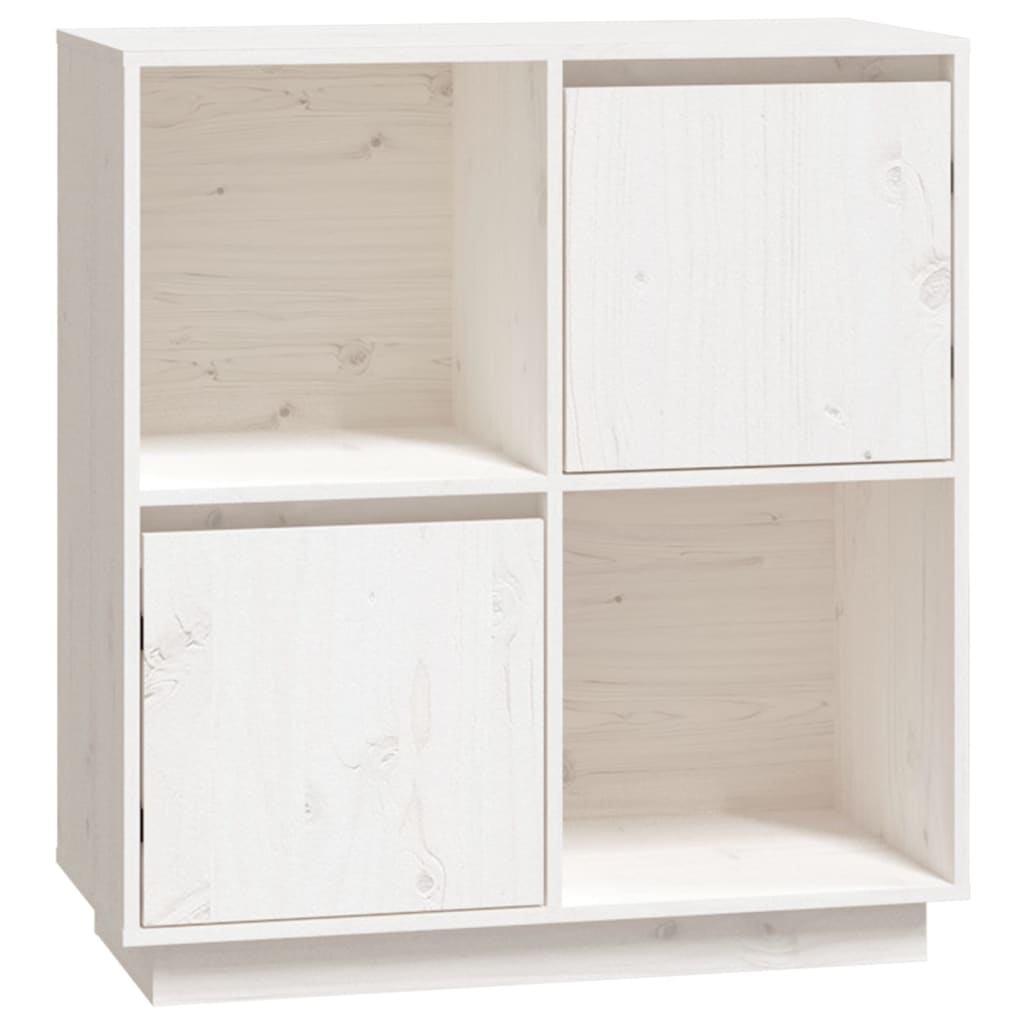 Dressoir 74X35X80 Cm Massief Grenenhout Wit