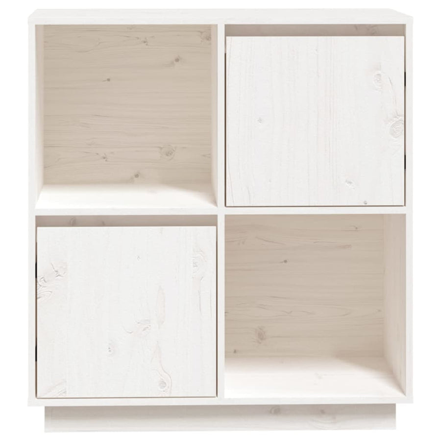 Dressoir 74X35X80 Cm Massief Grenenhout Wit