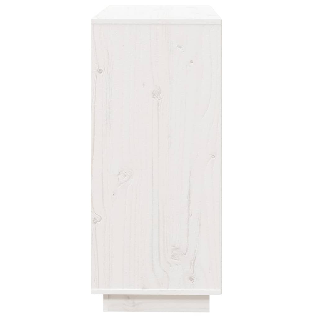 Dressoir 74X35X80 Cm Massief Grenenhout Wit