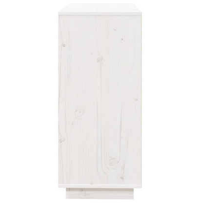 Dressoir 74X35X80 Cm Massief Grenenhout Wit