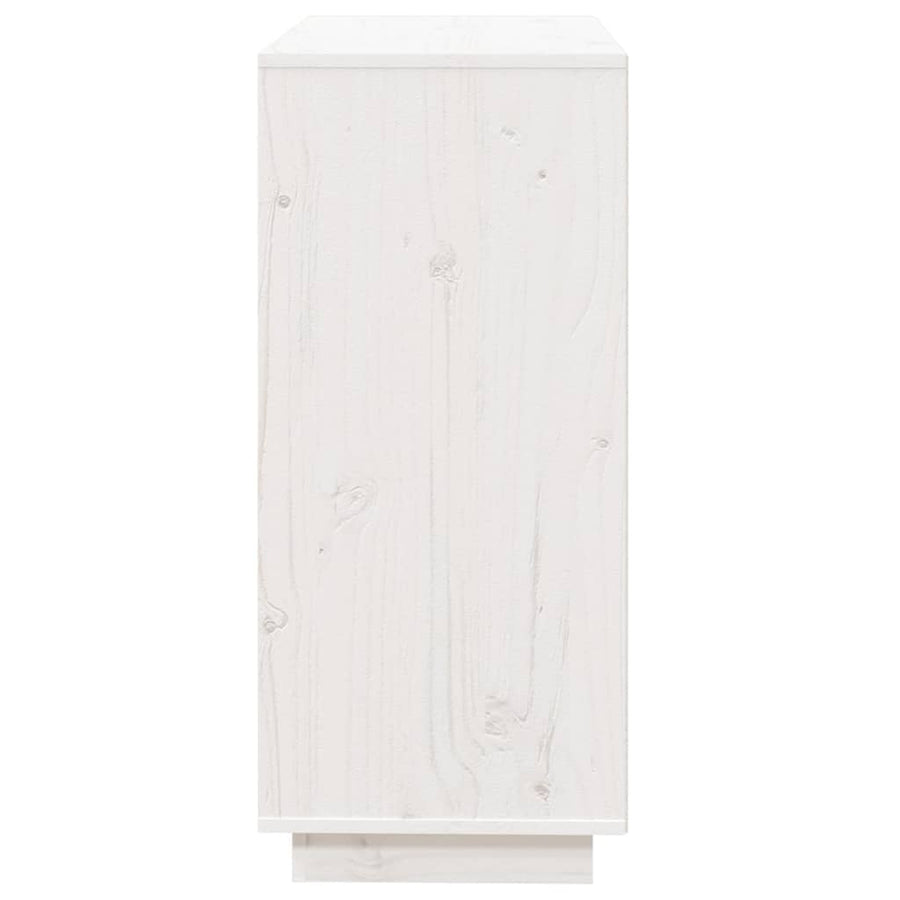 Dressoir 74X35X80 Cm Massief Grenenhout Wit