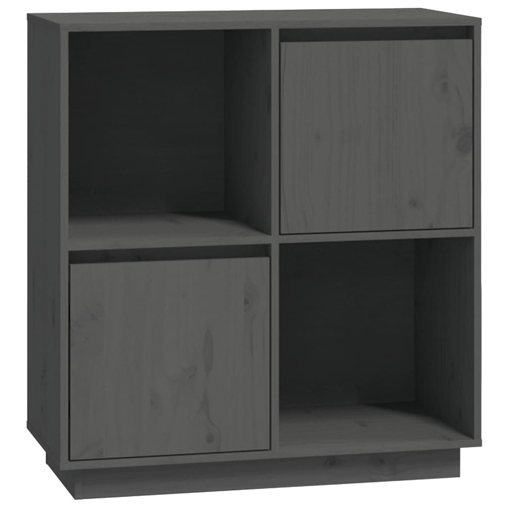 Dressoir 74X35X80 Cm Massief Grenenhout Grijs
