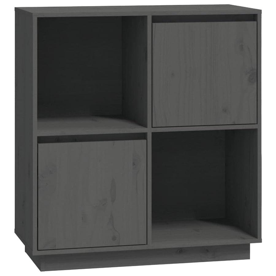 Dressoir 74X35X80 Cm Massief Grenenhout Grijs
