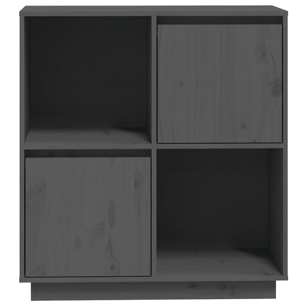 Dressoir 74X35X80 Cm Massief Grenenhout Grijs