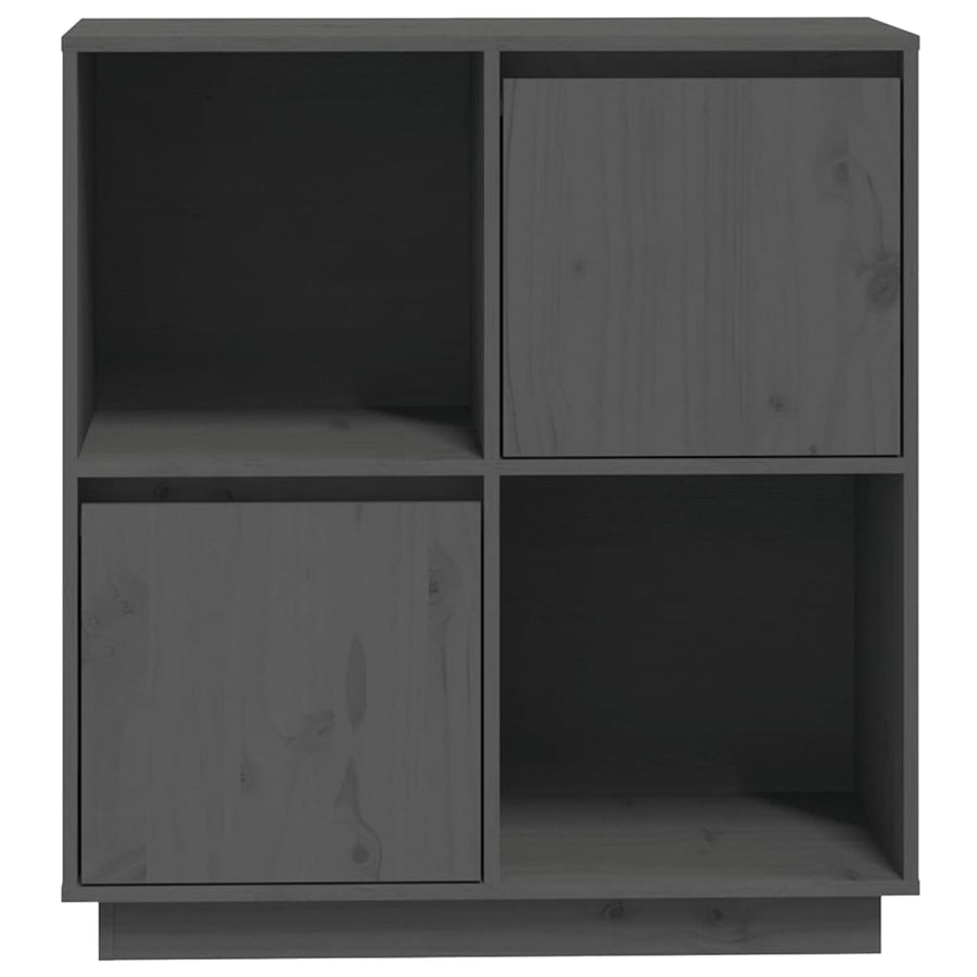 Dressoir 74X35X80 Cm Massief Grenenhout Grijs