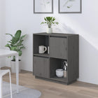 Dressoir 74x35x80 cm massief grenenhout grijs