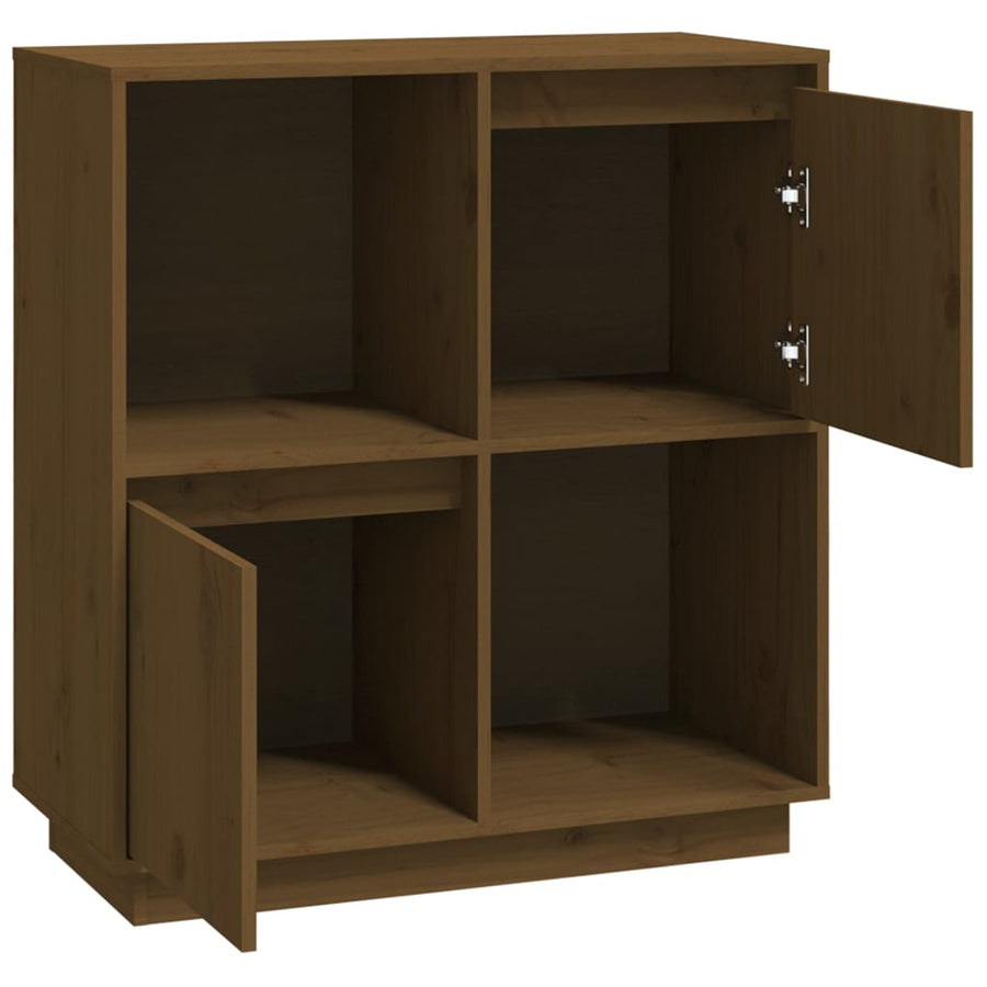 Dressoir 74X35X80 Cm Massief Grenenhout Honingbruin