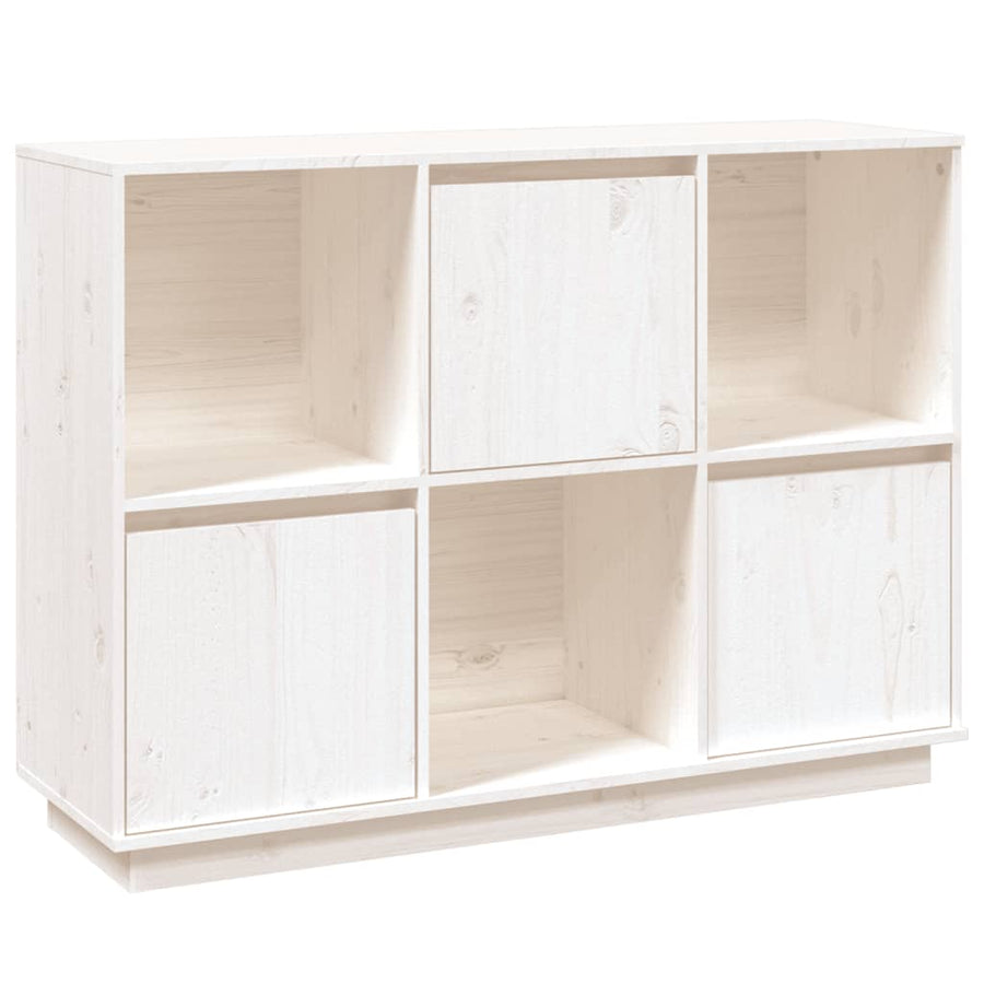 Dressoir 110,5X35X80 Cm Massief Grenenhout Wit