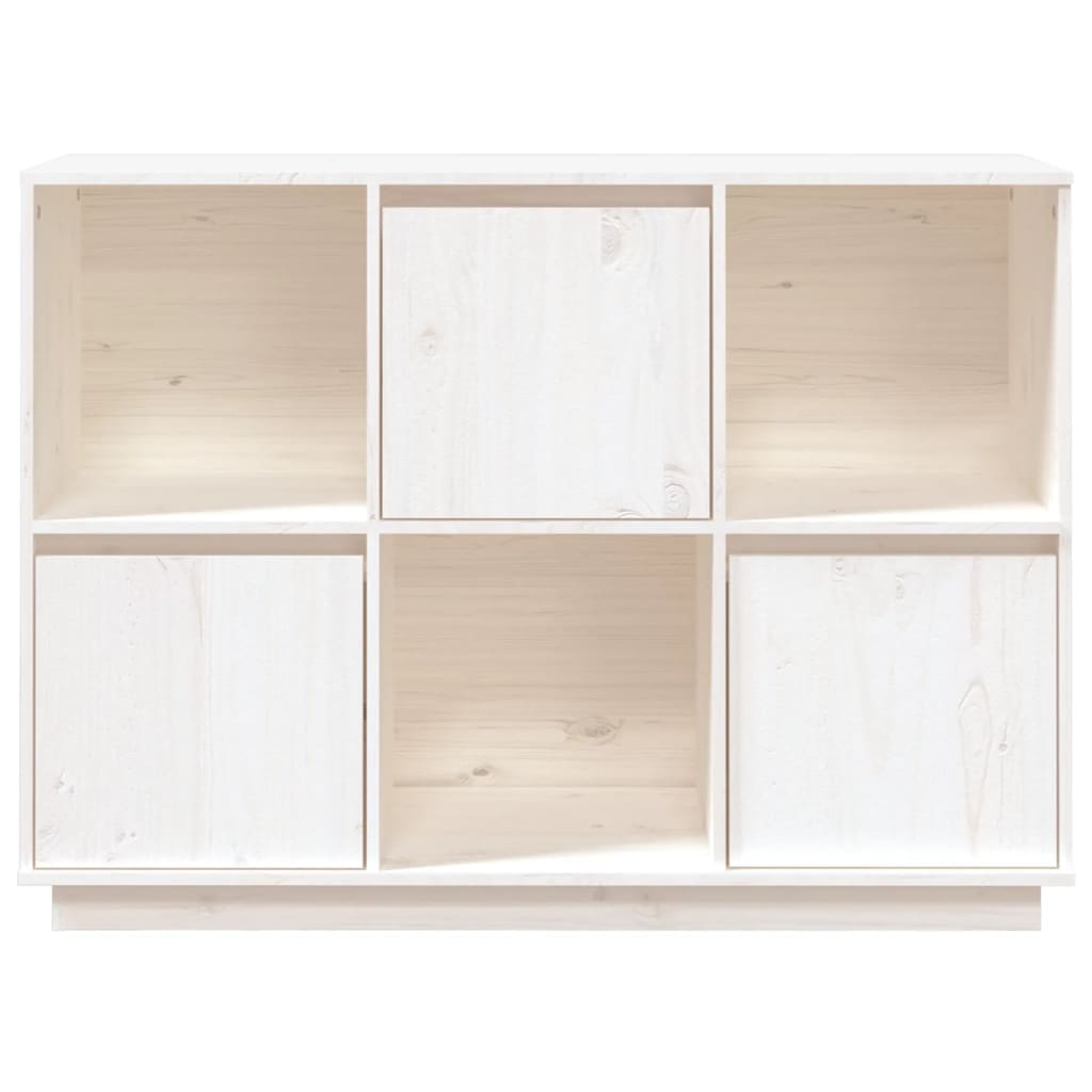 Dressoir 110,5X35X80 Cm Massief Grenenhout Wit