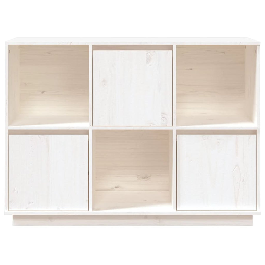 Dressoir 110,5X35X80 Cm Massief Grenenhout Wit