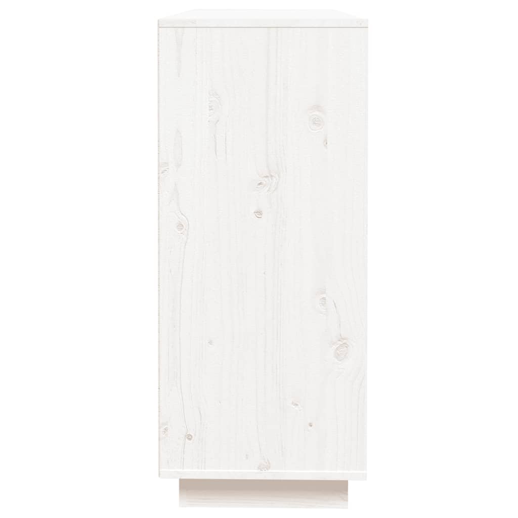 Dressoir 110,5X35X80 Cm Massief Grenenhout Wit