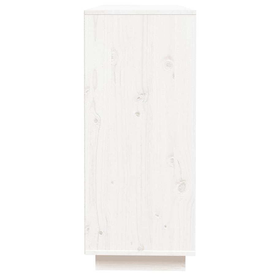 Dressoir 110,5X35X80 Cm Massief Grenenhout Wit