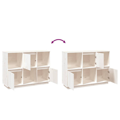 Dressoir 110,5X35X80 Cm Massief Grenenhout Wit